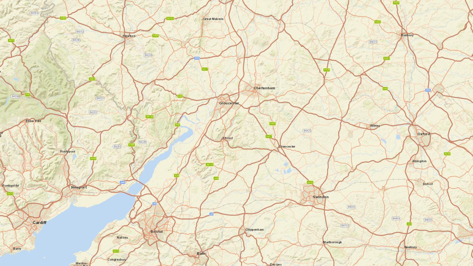 Map of Gloucestershire